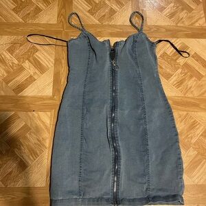 Denim Zip-Up Dress